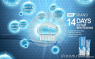 Whitening toothpaste ad Cartoon Illustration