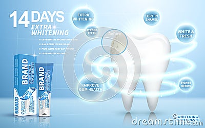 Whitening toothpaste ad Cartoon Illustration