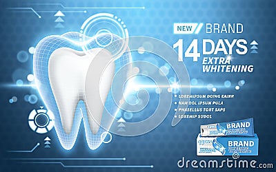 Whitening toothpaste ad Cartoon Illustration