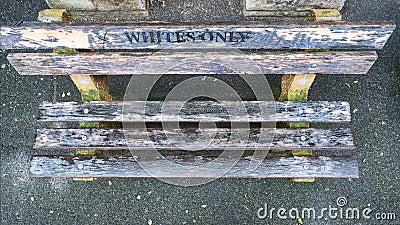 WHITES ONLY bench in Cape Town, South Africa Stock Photo