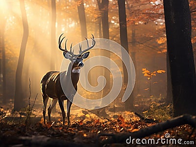 Whitetail Deer Buck Cartoon Illustration