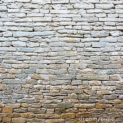 Whitewash old stone wall Stock Photo