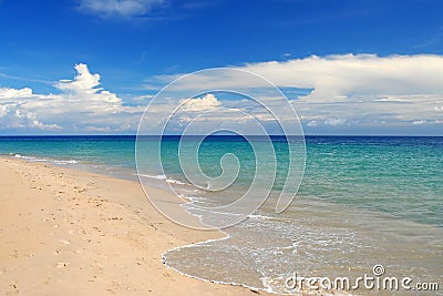 Whitewash on tropical caribbean beach Stock Photo