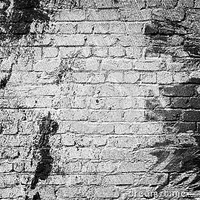 Whitewashed brick wall, textured background Stock Photo