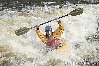 Whitewater kayaker Stock Photo