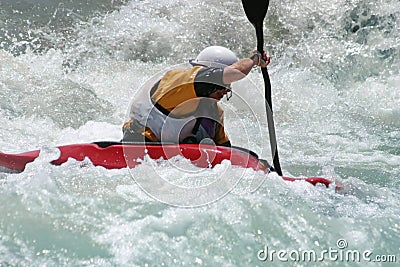 Whitewater Kayaker Stock Photo