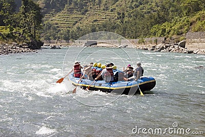 Whitewater Rafting - Nepal Stock Photo