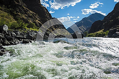 Whitewater rapids in Hells Canyon, Idaho Stock Photo