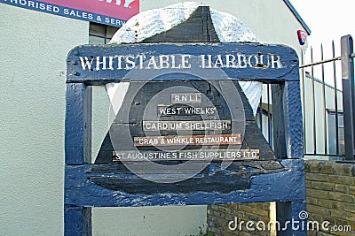 Whitstable Harbour Business Signage Editorial Stock Photo