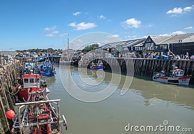 Whitstable Harbour on the Kent South Coast Editorial Stock Photo