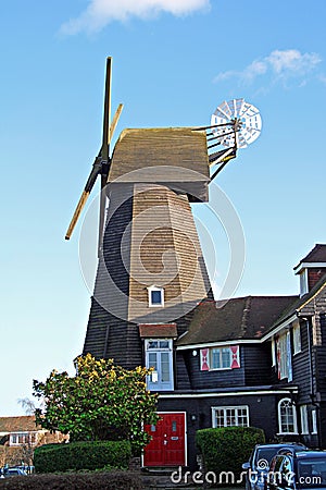 Whitstable smock windmill Stock Photo