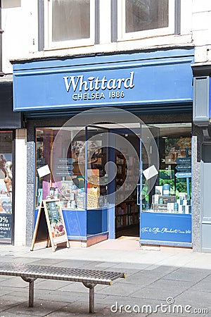The Whittard of Chelsea shop in Exeter, Devon in the UK Editorial Stock Photo