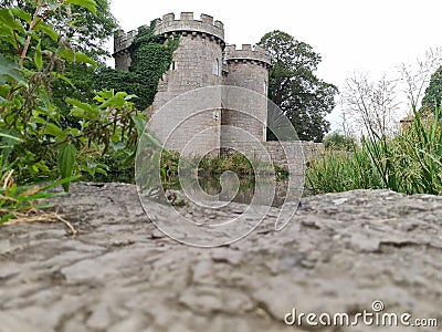 Whittington Castle ruins Whittington Stock Photo