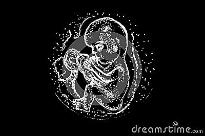 Those who are not with us or waiting for a miracle. Embryo illustration. Cartoon Illustration