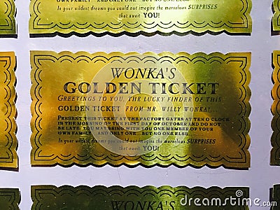 Who Wants a Golden Ticket? Editorial Stock Photo