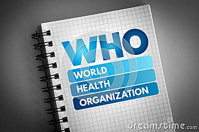 WHO - World Health Organization acronym Stock Photo