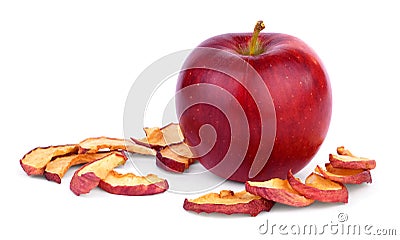 Whole apple and dried apples Stock Photo