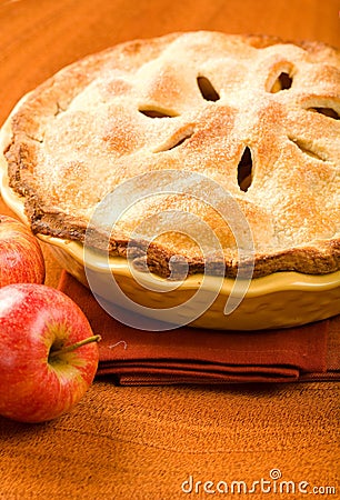 Whole Apple Pie Stock Photo