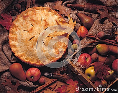 Whole apple pie Stock Photo