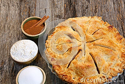 Whole apple pie Stock Photo