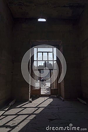 Edfu Temple Chambers - Light and Shade of Egypt Editorial Stock Photo