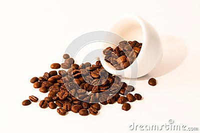 Whole bean in cup Stock Photo