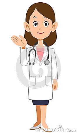 The whole body of a female doctor to be referred Vector Illustration