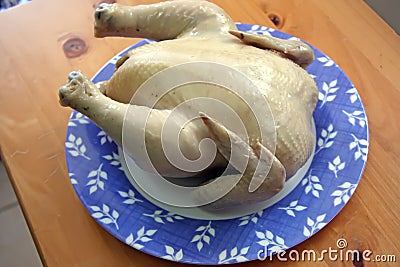 Whole boiled chicken Stock Photo