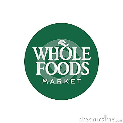 Whole Foods logo editorial illustrative on white background Editorial Stock Photo