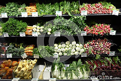 Whole Foods Market Vegetables Display Editorial Stock Photo