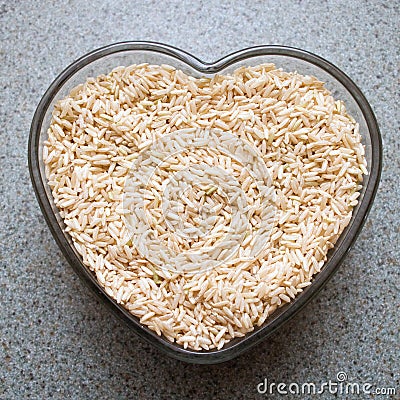 Whole Grain Brown Rice Stock Photo