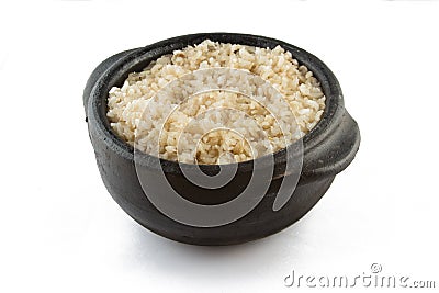Whole grain brown rice cooked. Integral Stock Photo