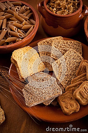 Whole grain carbohydrates Stock Photo