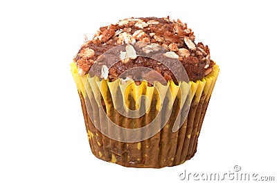 Whole Grain Muffin with Clipping Path Stock Photo