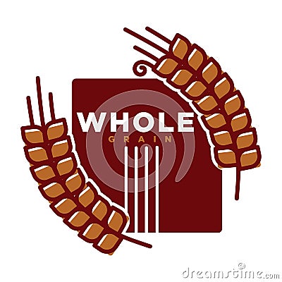 Whole grain product emblem vector illustration Vector Illustration