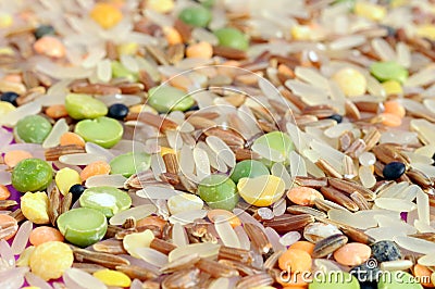 Whole Grains & Beans Soup Mix Close-Up Stock Photo