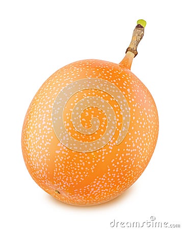 Whole granadilla isolated on a white. Detailed retouch. Stock Photo