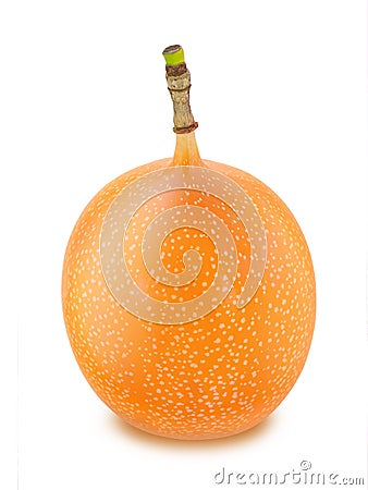 Whole granadilla isolated on a white. Detailed retouch. Stock Photo