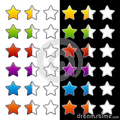 Whole half and blank rating stars Vector Illustration