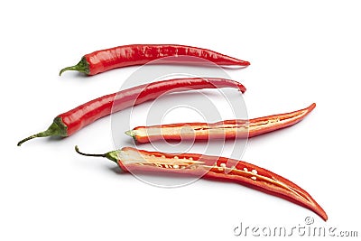 Whole and half fresh red pepper Stock Photo