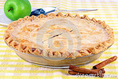 Whole Homemade Apple Pie Stock Photo