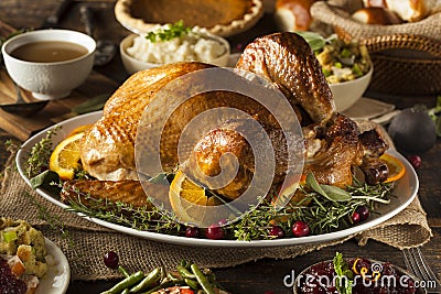 Whole Homemade Thanksgiving Turkey Stock Photo