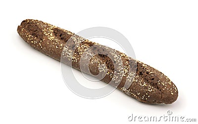 Whole loaf of rye bread with sesame seeds Stock Photo