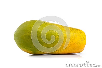 Whole papaya fruits on white Stock Photo