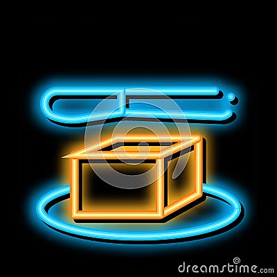 whole piece of butter and knife neon glow icon illustration Vector Illustration