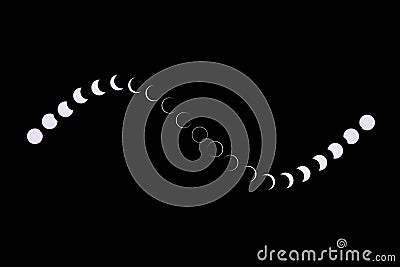 The whole process of annular eclipse Stock Photo