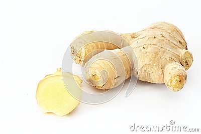 Whole raw ginger root Stock Photo