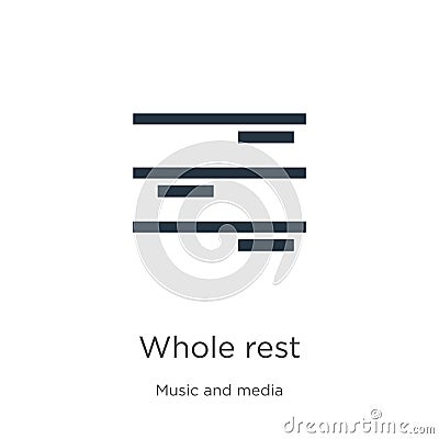 Whole rest icon vector. Trendy flat whole rest icon from music and media collection isolated on white background. Vector Vector Illustration