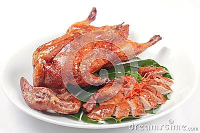 Whole roast duck Stock Photo