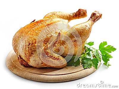 Whole roasted chicken Stock Photo